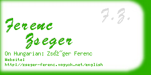 ferenc zseger business card